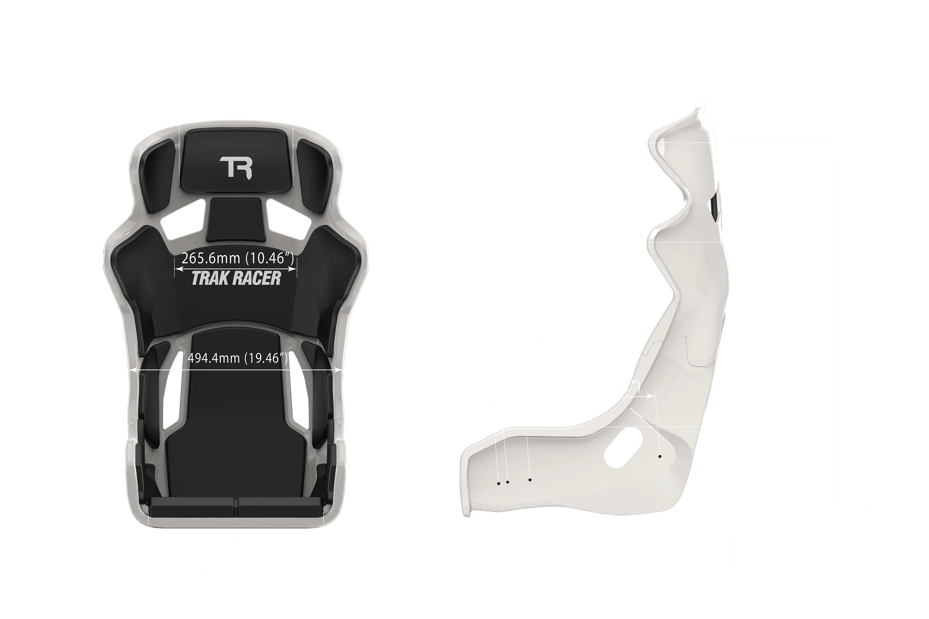 TRS TR Series GT Pro Racing Seat - Fiberglass Grey - Image 5